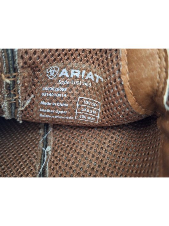 9.5D Ariat Brown Mens Leather Cowboy Boots Western Square Toe Style 10010963 - Picture 3 of 13